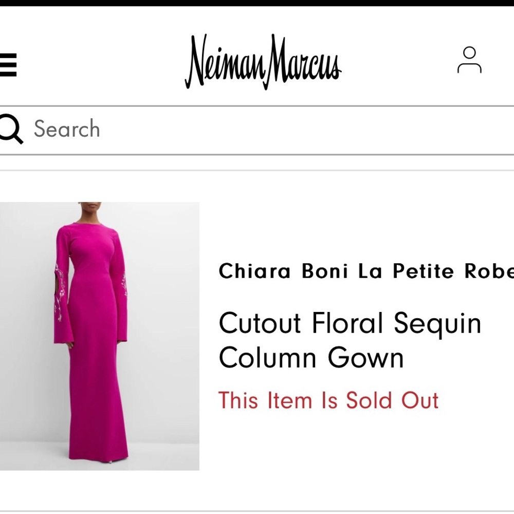 Chiara Boni Fuchsia Long Sleeve Gown